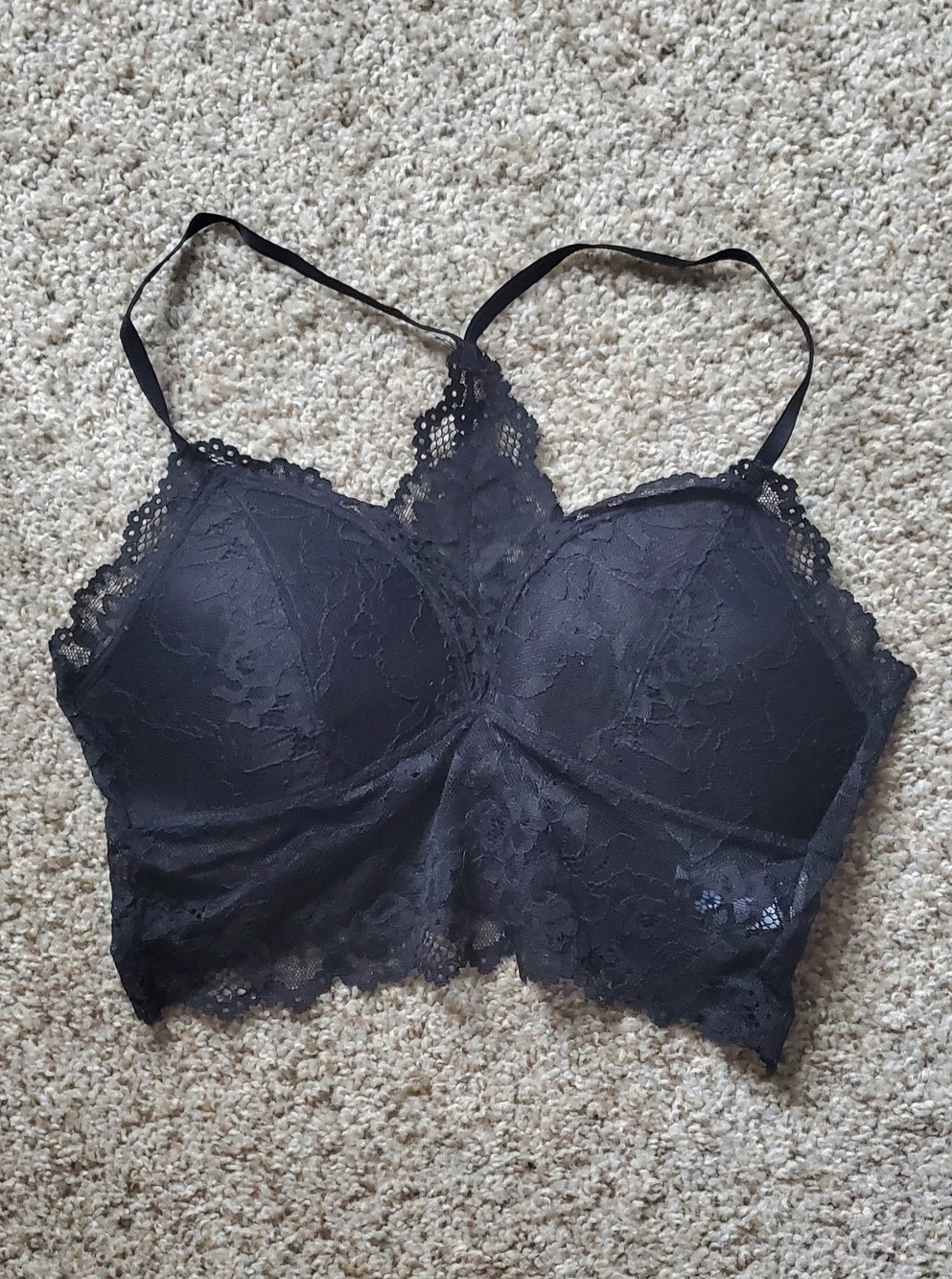 Aeropostale Black Lace Bralette with Racerback Detail